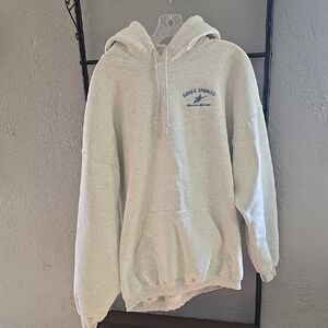 Gildan Light Gray Crewneck Hoodie with Subtle Chest Logo